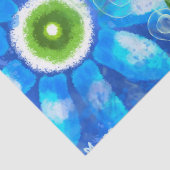 ティール（緑がかった色）お洒落ブルーグリーンフローラ花花 薄葉紙 (詳細)