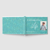 ティール（緑がかった色）お祝いオブライフ写真集 ゲストブック (全面)