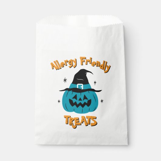 ティール(緑がかった色)かぼちゃアレルギフレンドリーングハロウィーンバッグ フェイバーバッグ (正面)