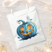 ティール（緑がかった色）かぼちゃプロジェクト フェイバーバッグ (クリップ留めされた状態)