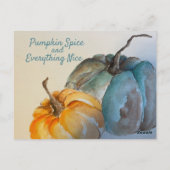 ティール(緑がかった色)かぼちゃ葉書 ポストカード (裏面)