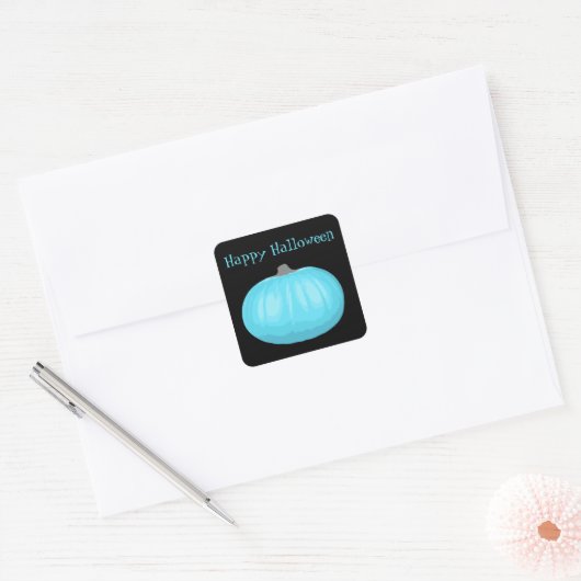 ティール(緑がかった色)かぼちゃ スクエアシール (封筒)