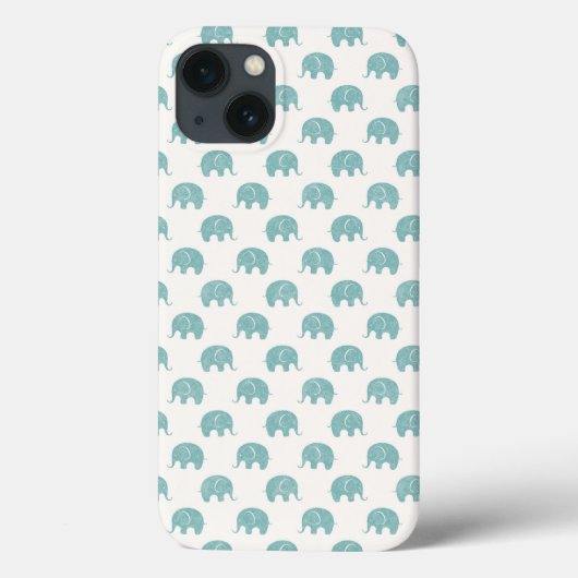 ティール(緑がかった色)かわいい象のパターン Case-Mate iPhoneケース (裏面)
