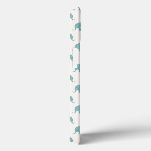 ティール(緑がかった色)かわいい象のパターン Case-Mate iPhoneケース (裏面 / 右)