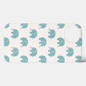 ティール(緑がかった色)かわいい象のパターン Case-Mate iPhoneケース (裏面 (横))