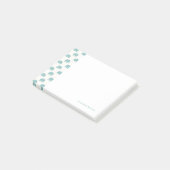 ティール(緑がかった色)かわいい象パターン ポストイット (アングル)