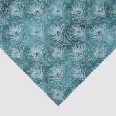 ティール（緑がかった色）かわいらしグリッツピーコックフェザー 薄葉紙 (詳細)