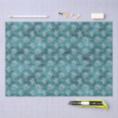 ティール（緑がかった色）かわいらしグリッツピーコックフェザー 薄葉紙 (クラフト)