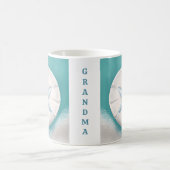 ティール(緑がかった色)かわいらしスターフィッシュパーソナライズされたビーチイ コーヒーマグカップ (中央)