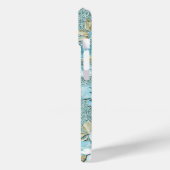 ティール（緑がかった色）かわいらしターコイズフローラルパターン水彩色 Case-Mate iPhoneケース (裏面 / 左)