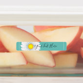 ティール（緑がかった色）かわいらしリトルデイジー長方形 ラベル (貼付)