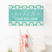 ティール（緑がかった色）かわいらしリトルデイジー 横断幕 (インサイチュ)