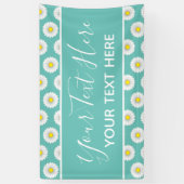 ティール（緑がかった色）かわいらしリトルデイジー 横断幕 (縦)