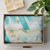 ティール（緑がかった色）かわいらし花おめでとう 薄葉紙 (ギフト)