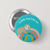 ティール（緑がかった色）が虹を少し抱き締める私 缶バッジ (正面&裏面)