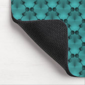 ティール（緑がかった色）きらめくレトロファンクサークルマウスパッド マウスパッド (コーナー)