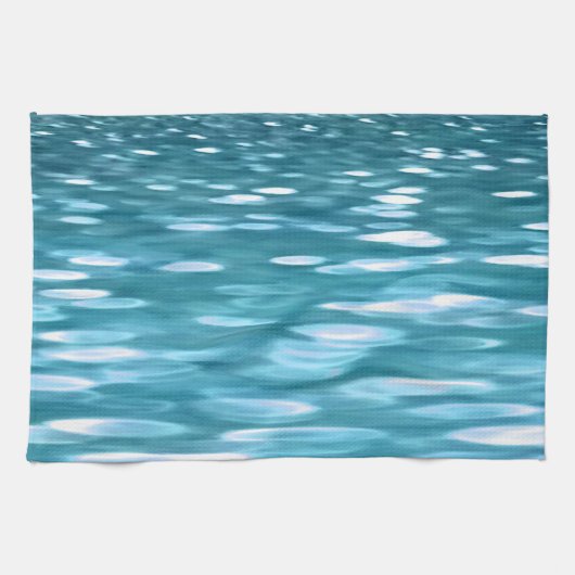 ティール（緑がかった色）きらめく キッチンタオル (横)