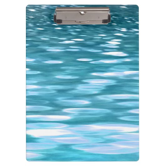 ティール（緑がかった色）きらめく クリップボード (正面)