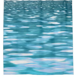 ティール（緑がかった色）きらめく シャワーカーテン