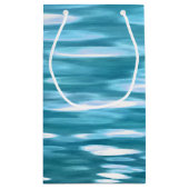 ティール（緑がかった色）きらめく スモールペーパーバッグ (裏面)