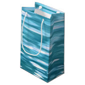 ティール（緑がかった色）きらめく スモールペーパーバッグ (裏面アングル)