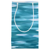 ティール（緑がかった色）きらめく スモールペーパーバッグ (正面)