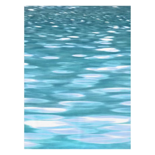 ティール（緑がかった色）きらめく テーブルクロス (正面)