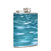 ティール（緑がかった色）きらめく フラスク (右)