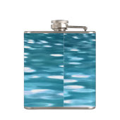 ティール（緑がかった色）きらめく フラスク (裏面)