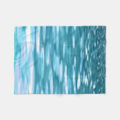 ティール(緑がかった色)きらめく フリースブランケット (正面(横))