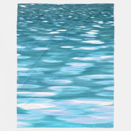 ティール（緑がかった色）きらめく フリースブランケット