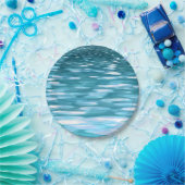 ティール（緑がかった色）きらめく ペーパープレート (パーティー)