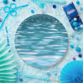 ティール（緑がかった色）きらめく ペーパープレート (パーティー)