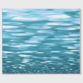 ティール（緑がかった色）きらめく ラッピングペーパー (フラット)