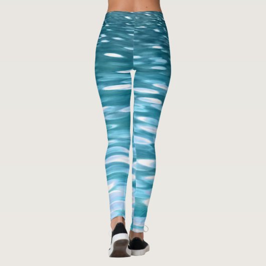 ティール(緑がかった色)きらめく レギンス (裏面)