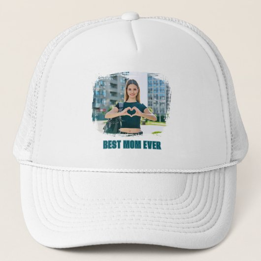 ティール(緑がかった色)すべて最高のキャップママEver Photo キャップ (正面)