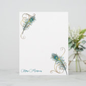 ティール（緑がかった色）との2本の孔雀の羽そして金渦巻 (スタンド正面)