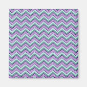 ティール（緑がかった色）とアメジストジグザグ マグネット (正面)