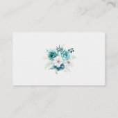 ティール(緑がかった色)とオフホワイトWildflowersレジストリカード エンクロージャーカード (裏面)