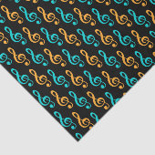 ティール（緑がかった色）とオレンジのトレブルクレフ、 音符記号ミュージカル記号 薄葉紙 (詳細)