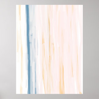 ティール（緑がかった色）とオレンジ抽象芸術アートポスタープリント ポスター