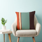 ティール(緑がかった色)とオレンジ クッション (椅子)