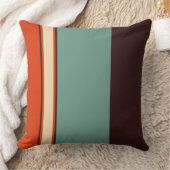 ティール(緑がかった色)とオレンジ クッション (ブランケット)