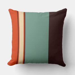 ティール（緑がかった色）とオレンジ クッション