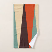 ティール(緑がかった色)とオレンジ バスタオルセット (ハンドタオル)