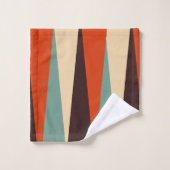 ティール(緑がかった色)とオレンジ バスタオルセット (ウォッシュタオル)