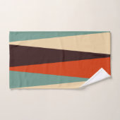 ティール(緑がかった色)とオレンジ バスタオルセット (ハンドタオル)