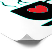 ティール(緑がかった色)とキッチン用ブラックウェイクサイン ポスター (角)