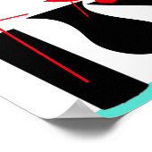 ティール(緑がかった色)とキッリラックスチン用の黒い看板 ポスター (角)