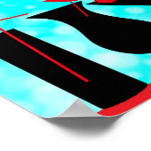 ティール（緑がかった色）とキッリラックスチン用の黒い看板 ポスター (角)